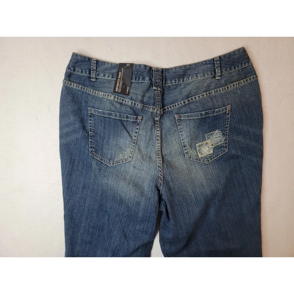 Lane Bryant Distinctly Boot Cut Jeans‎ Sz 20 Patchwork Distressed Stretch NWT